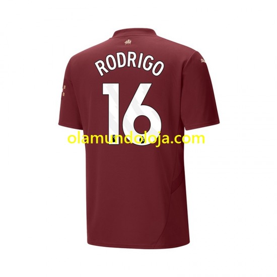 Camisola Manchester City RODRIGO 16 Homem Equipamento Terceiro 2024-2025 Manga Curta